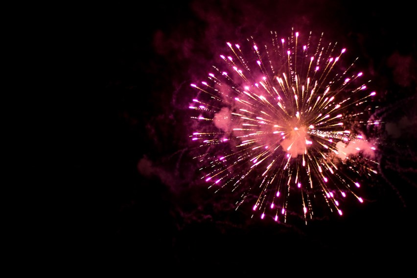 fireworks in the night sky 